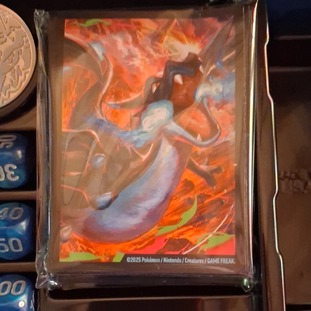 Pokemon Art Print with Fiery Orange and Blue Design